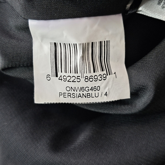 BCBGMaxAzria Mini Dress Mesh Long Sleeves Cut Outs Persian Blue Black - Picture 7 of 7